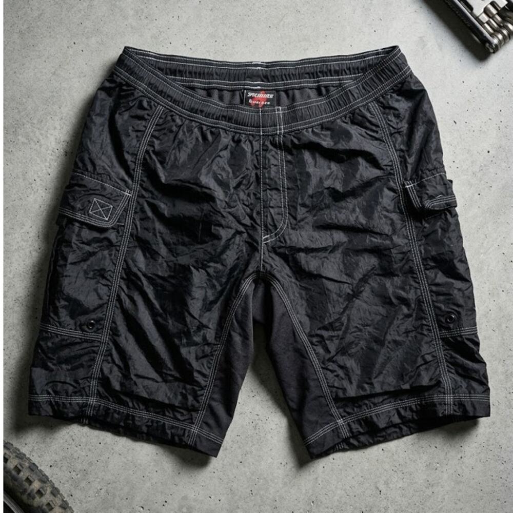 Specialized Mountain Bike Shorts Men's Black Nylon Cargo Contrast Stitch Y2K